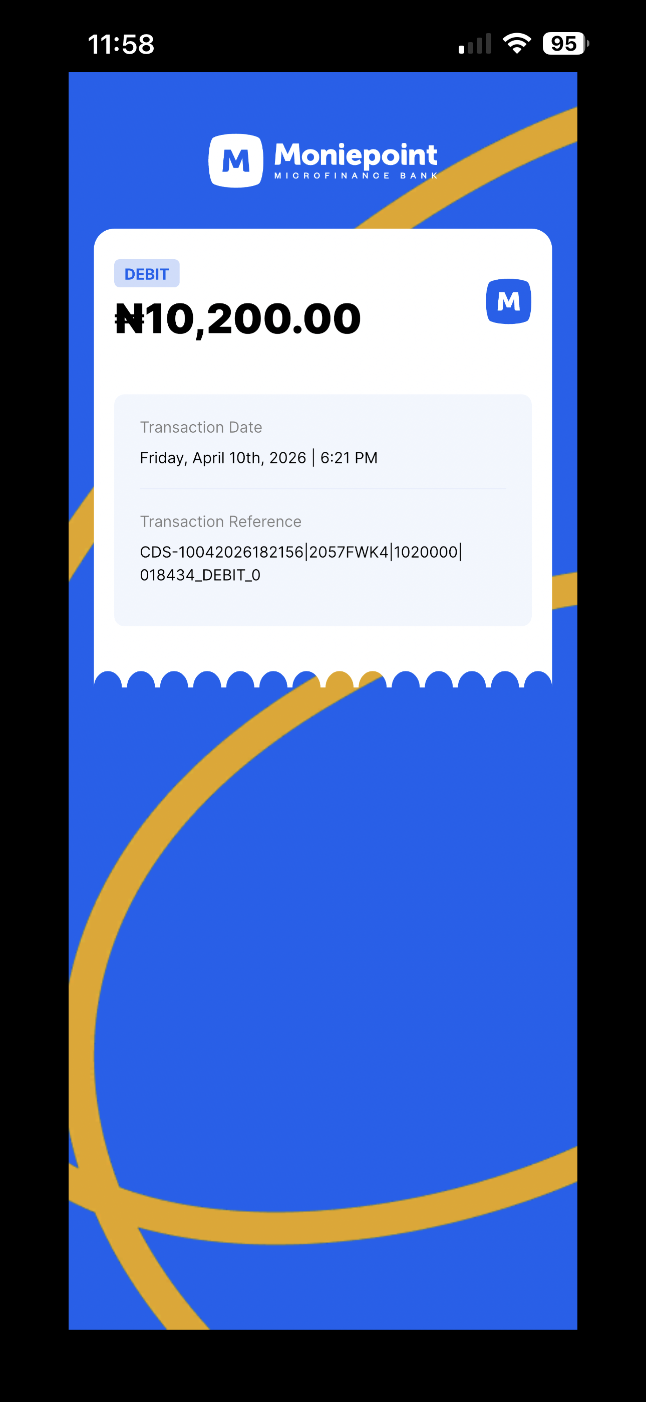 Moniepoint debit alert, ₦10,200